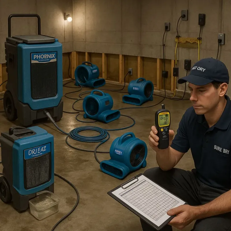Structural Drying and Dehumidification process in Roanoke Rapids, NC